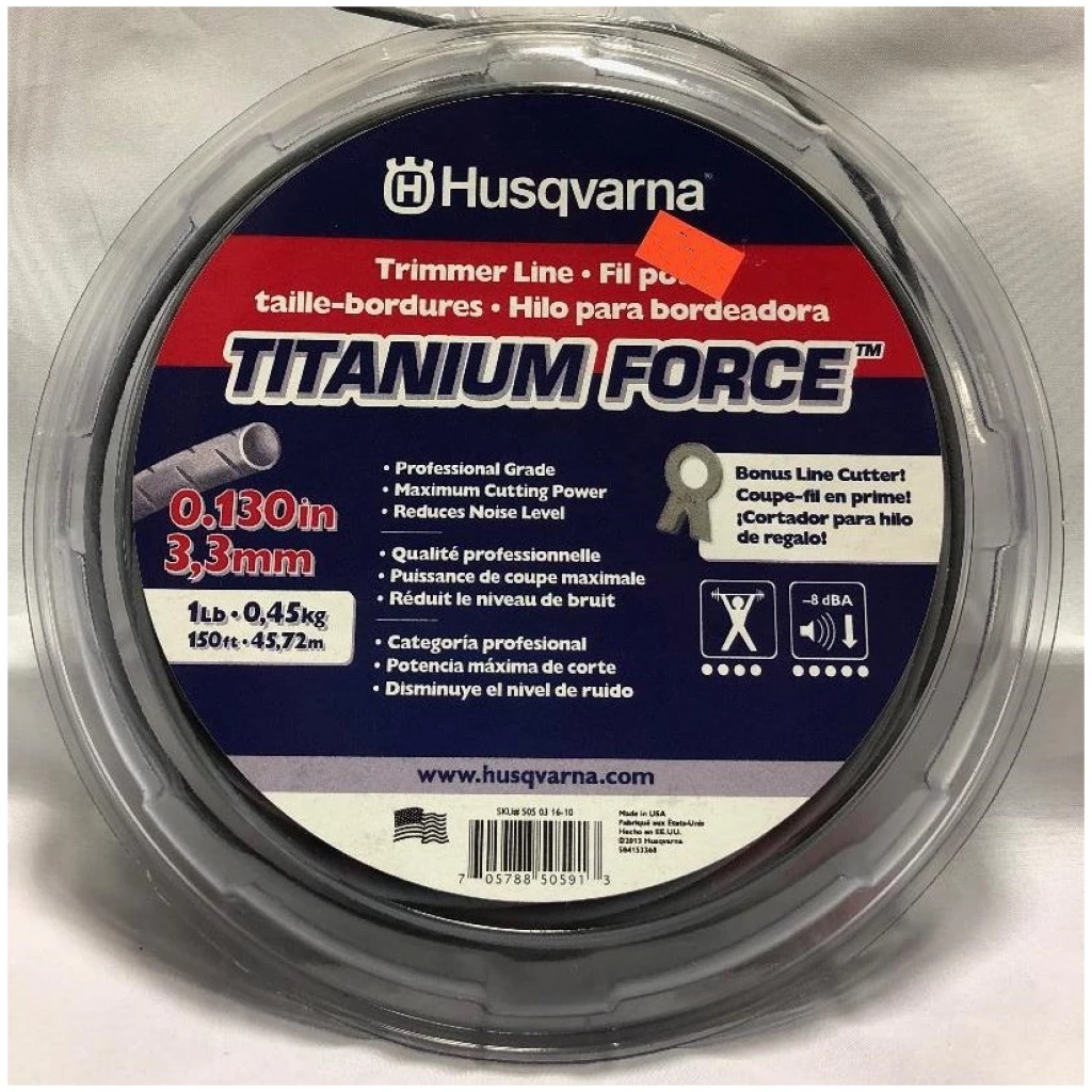 Husqvarna Titanium Force Trimmer Line .130x150' #505031610 2 Husqvarna Titanium Force Trimmer Line .130x150' #505031610